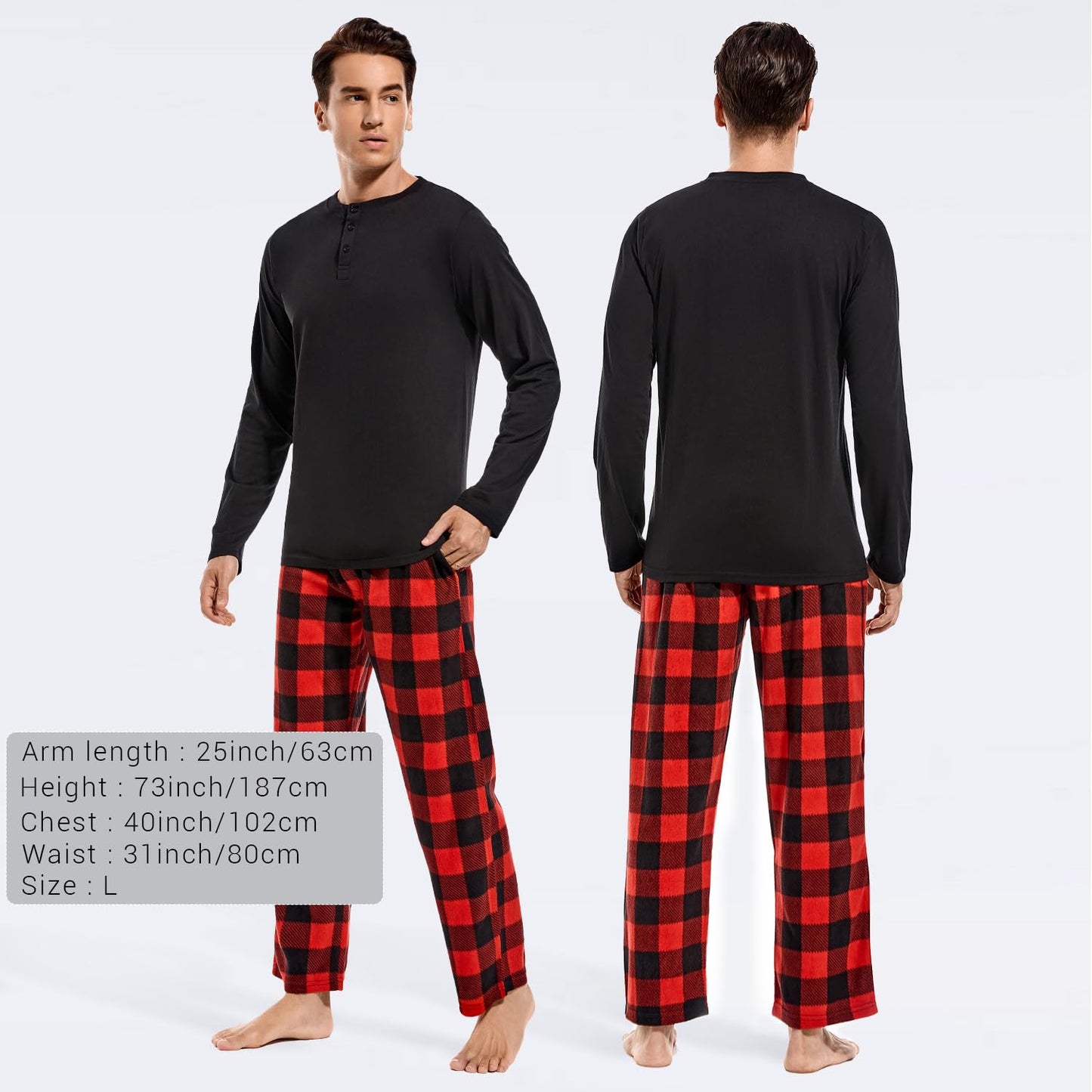 DG Hill Pajama Pants Men - Fleece Pajama Pants Plaid PJS Set Cotton Shirt - Mens Pajama Set Flannel PJ Pant Pajamas Sleepwear - Purcell's Clothing Company - 