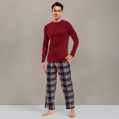 DG Hill Pajama Pants Men - Fleece Pajama Pants Plaid PJS Set Cotton Shirt - Mens Pajama Set Flannel PJ Pant Pajamas Sleepwear - Purcell's Clothing Company - 