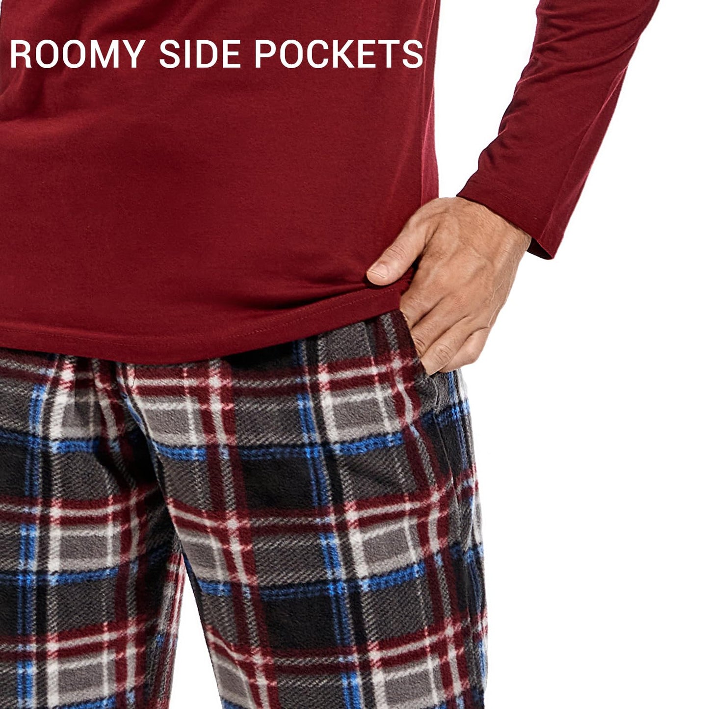 DG Hill Pajama Pants Men - Fleece Pajama Pants Plaid PJS Set Cotton Shirt - Mens Pajama Set Flannel PJ Pant Pajamas Sleepwear - Purcell's Clothing Company - 