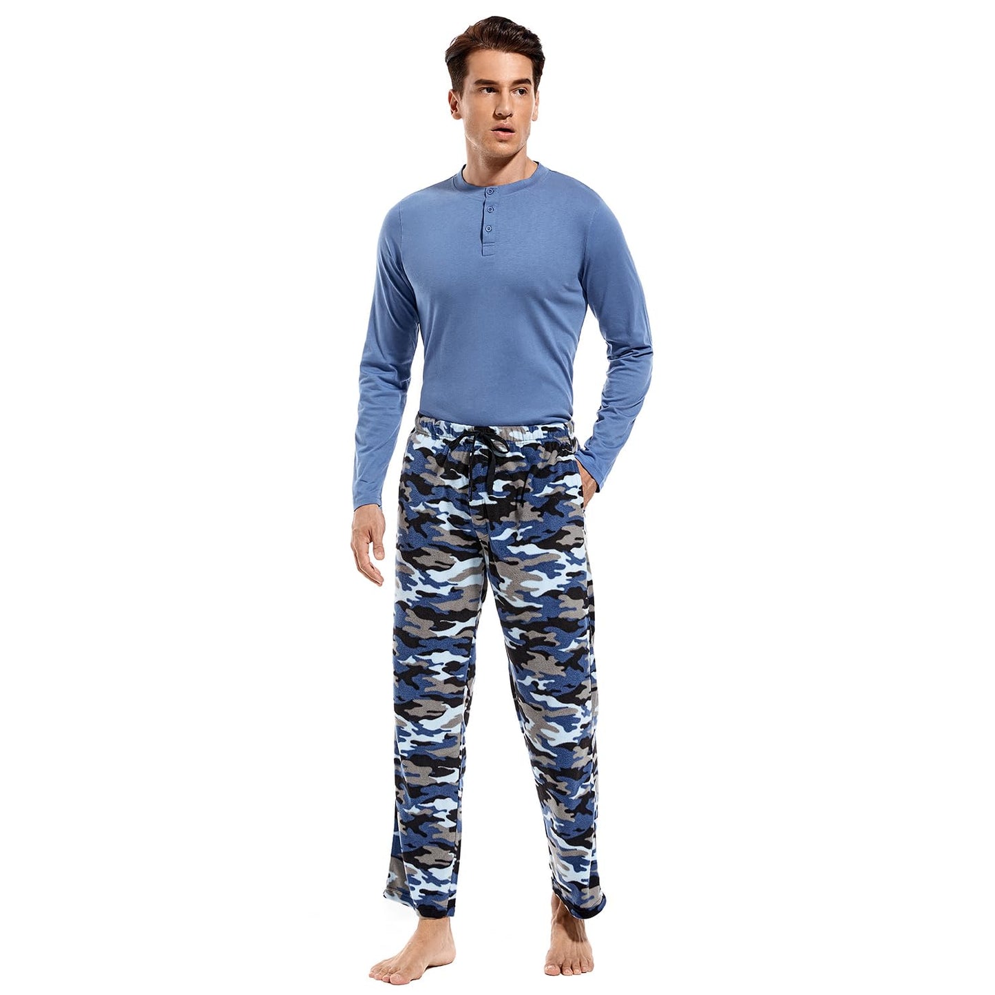 DG Hill Pajama Pants Men - Fleece Pajama Pants Plaid PJS Set Cotton Shirt - Mens Pajama Set Flannel PJ Pant Pajamas Sleepwear - Purcell's Clothing Company - 