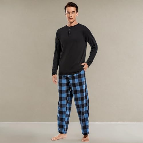 DG Hill Pajama Pants Men - Fleece Pajama Pants Plaid PJS Set Cotton Shirt - Mens Pajama Set Flannel PJ Pant Pajamas Sleepwear - Purcell's Clothing Company - 