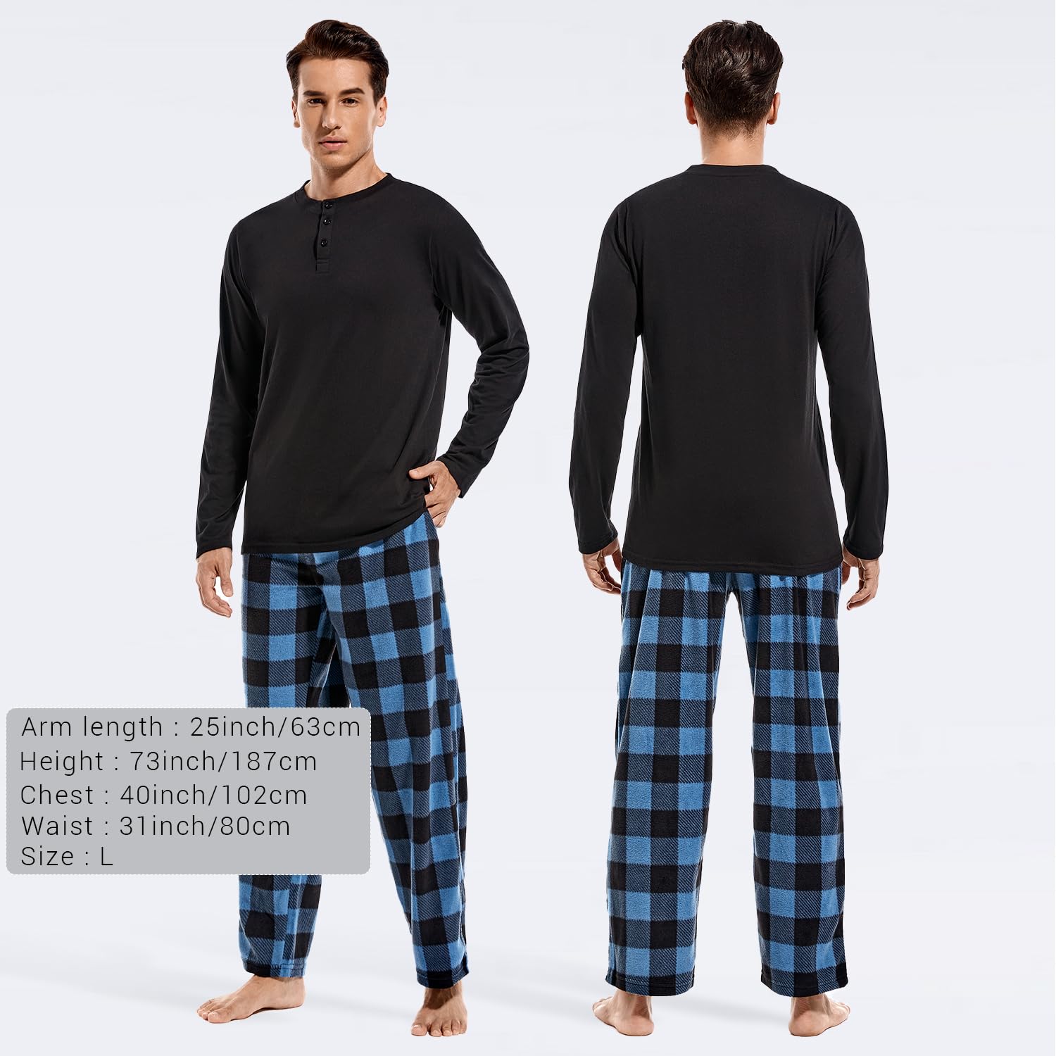 DG Hill Pajama Pants Men - Fleece Pajama Pants Plaid PJS Set Cotton Shirt - Mens Pajama Set Flannel PJ Pant Pajamas Sleepwear - Purcell's Clothing Company - 