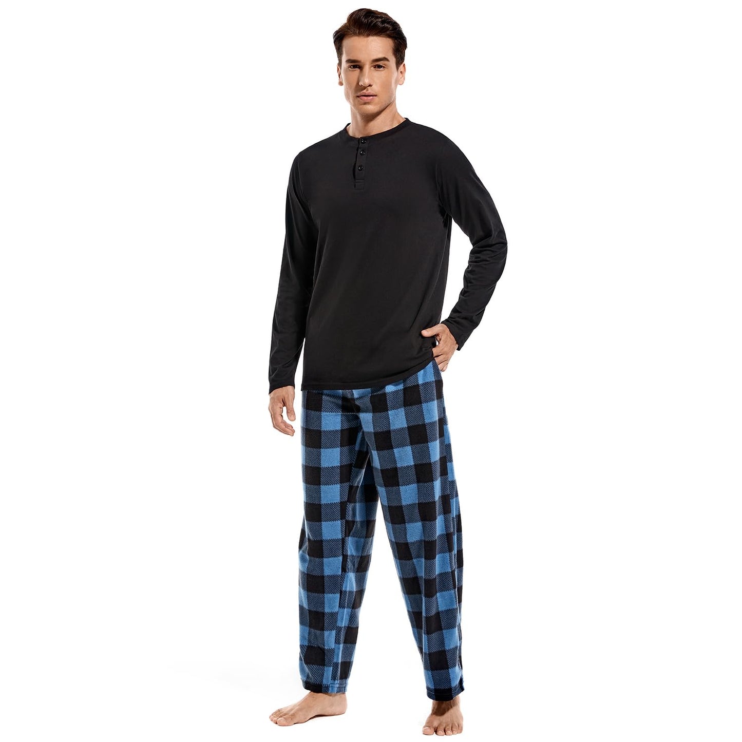 DG Hill Pajama Pants Men - Fleece Pajama Pants Plaid PJS Set Cotton Shirt - Mens Pajama Set Flannel PJ Pant Pajamas Sleepwear - Purcell's Clothing Company - 