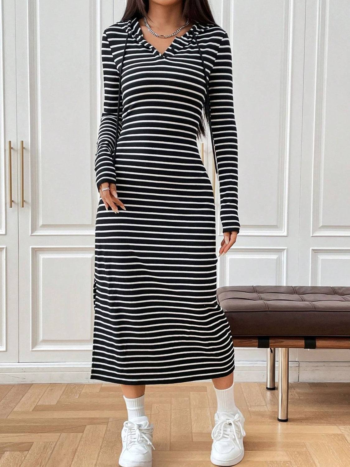 Drawstring Striped Dress - Purcell's Clothing Company - 