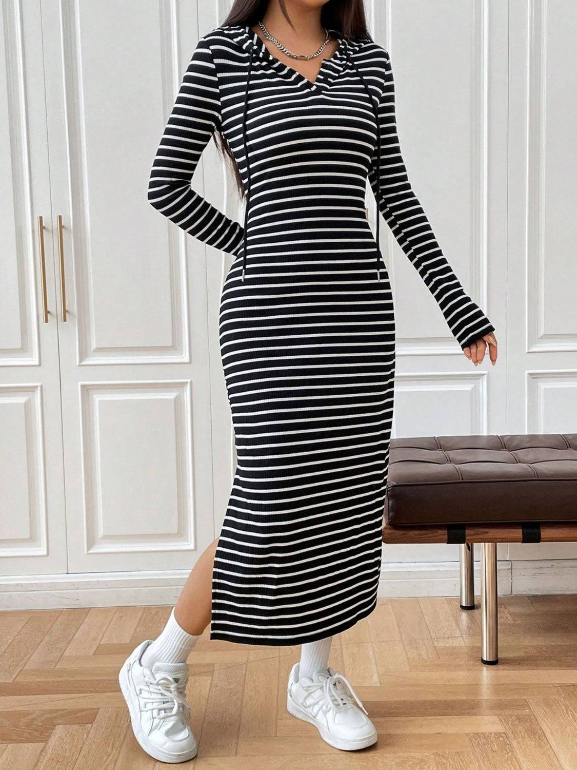 Drawstring Striped Dress - Purcell's Clothing Company - 