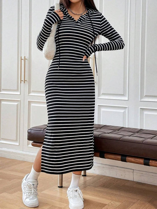 Drawstring Striped Dress - Purcell's Clothing Company - 