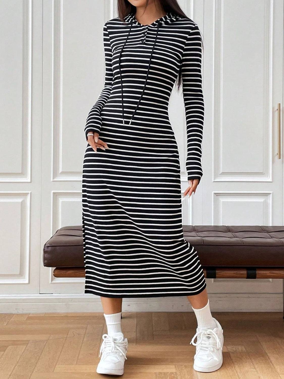 Drawstring Striped Dress - Purcell's Clothing Company - 