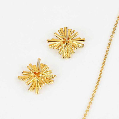 Starburst Gold-Plated Earrings and Necklace Set - Purcell's Clothing Company
