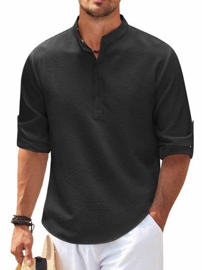 Half Button Long Sleeve Shirt - Purcell's Clothing Company