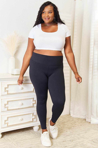 Double Take Wide Waistband Sports Leggings - Purcell's Clothing Company
