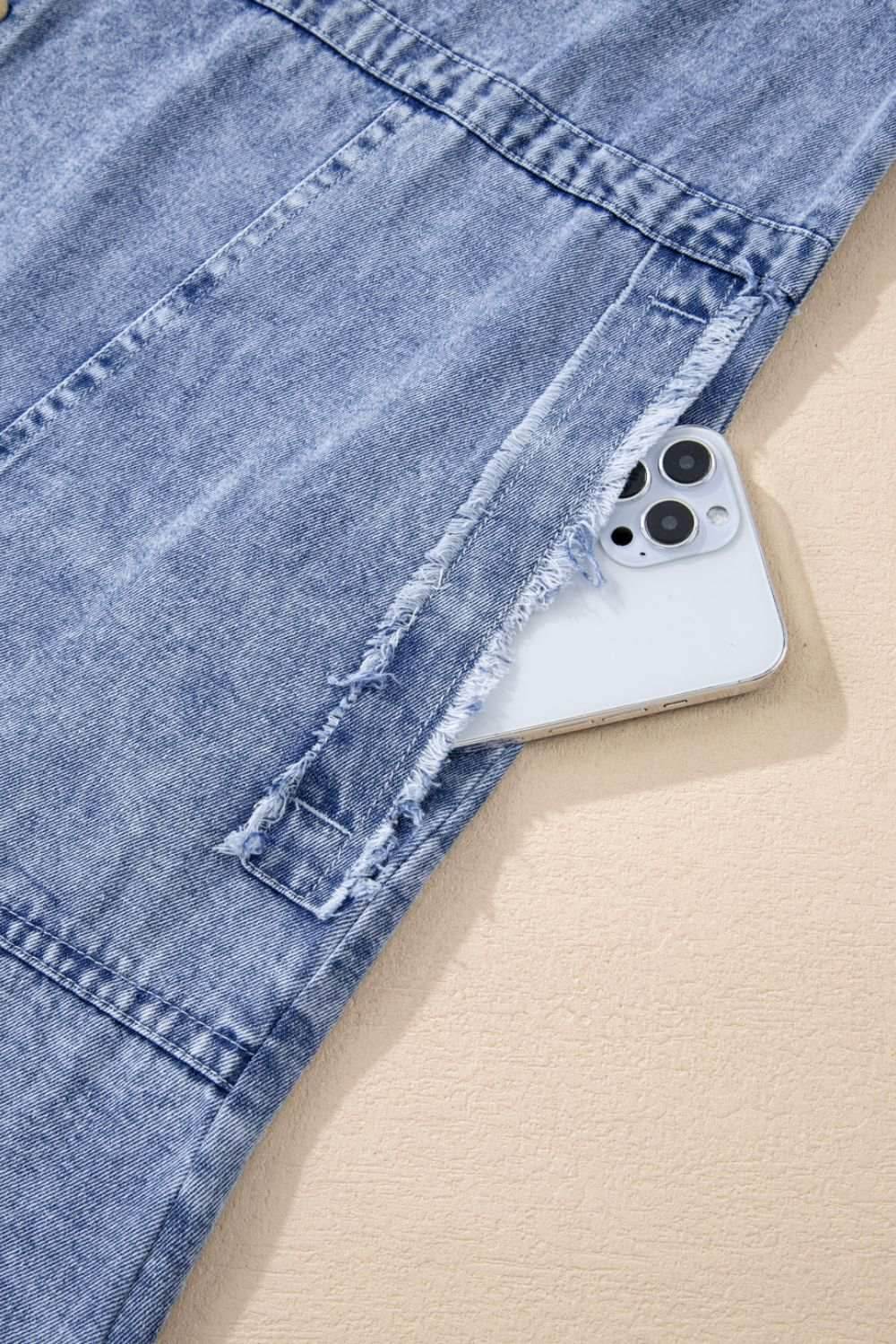 Raw Hem Button Down Long Sleeve Denim Dress - Purcell's Clothing Company