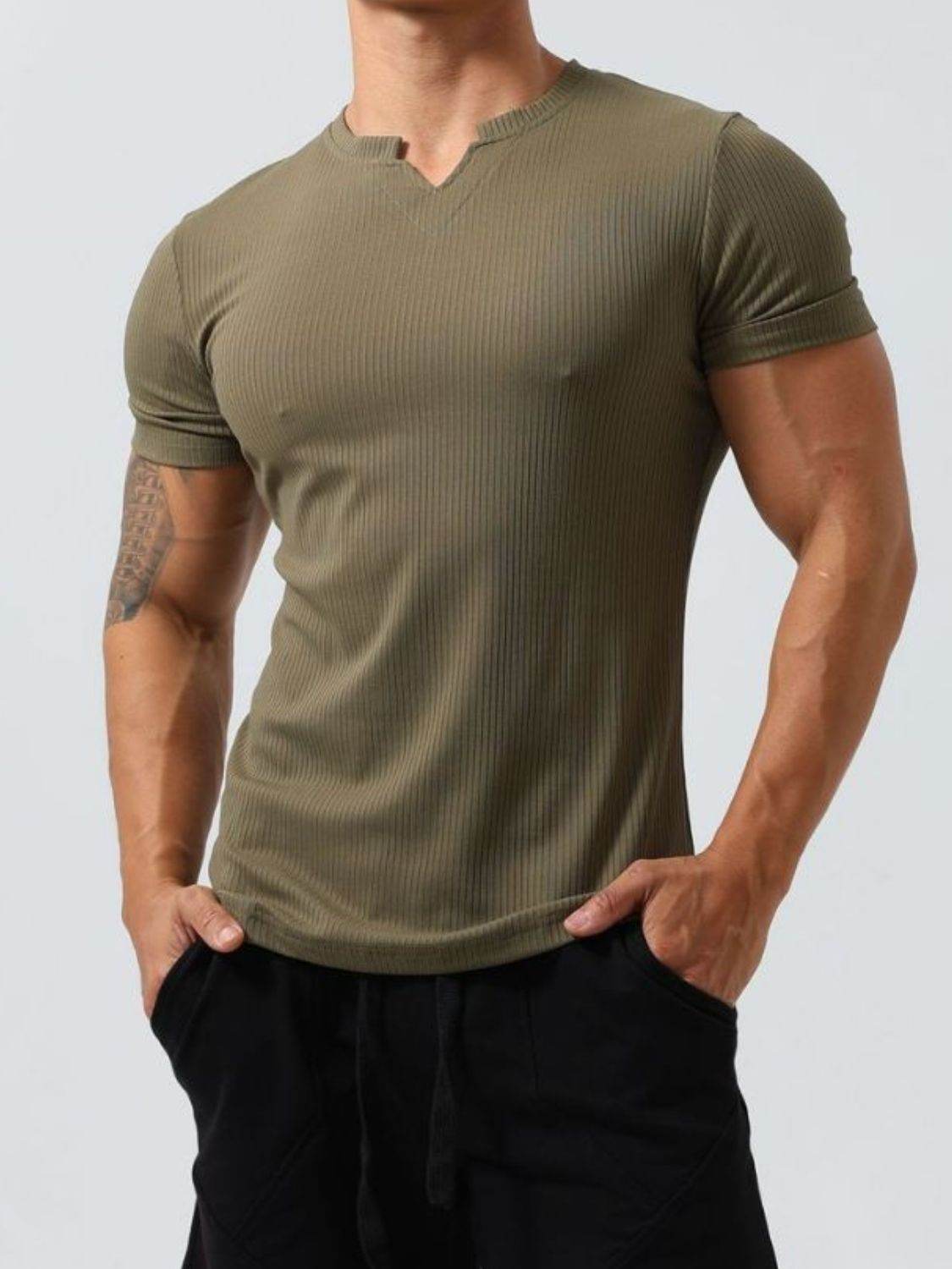 Notched Short Sleeve T-Shirt - Purcell's Clothing Company