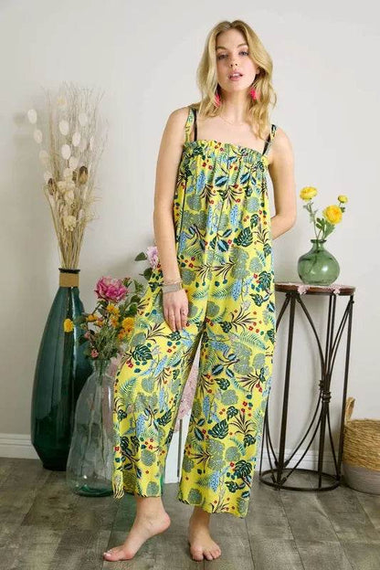 ADORA Elastic Detail Tropical Jumpsuit - Purcell's Clothing Company
