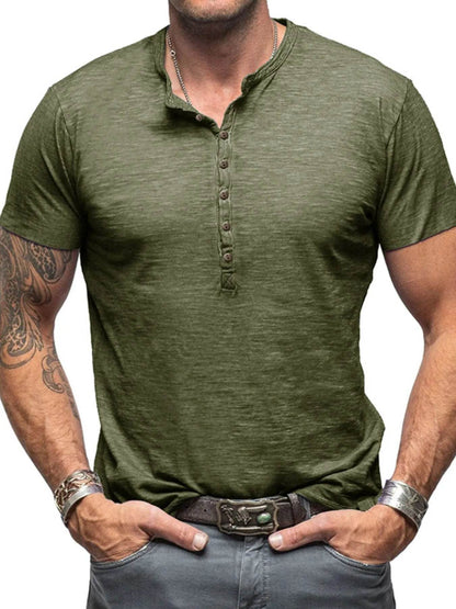Casual Henley Short Sleeve Button Top - Purcell's Clothing Company