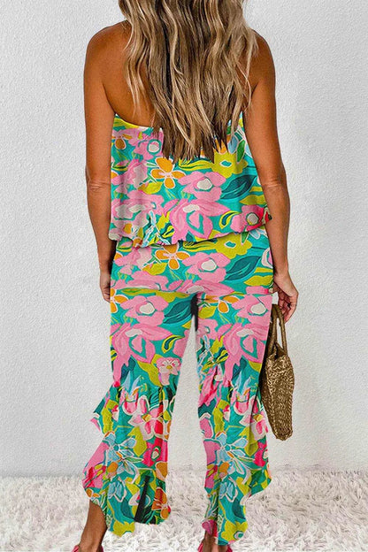 Ruffled Printed Tube Jumpsuit - Purcell's Clothing Company