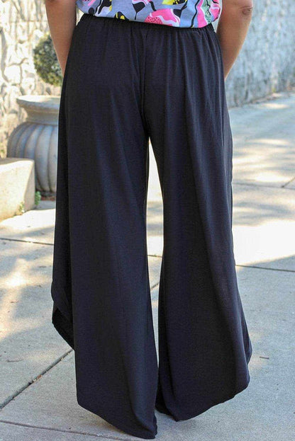 Plus Size Tie Front Wide Leg Pants - Purcell's Clothing Company