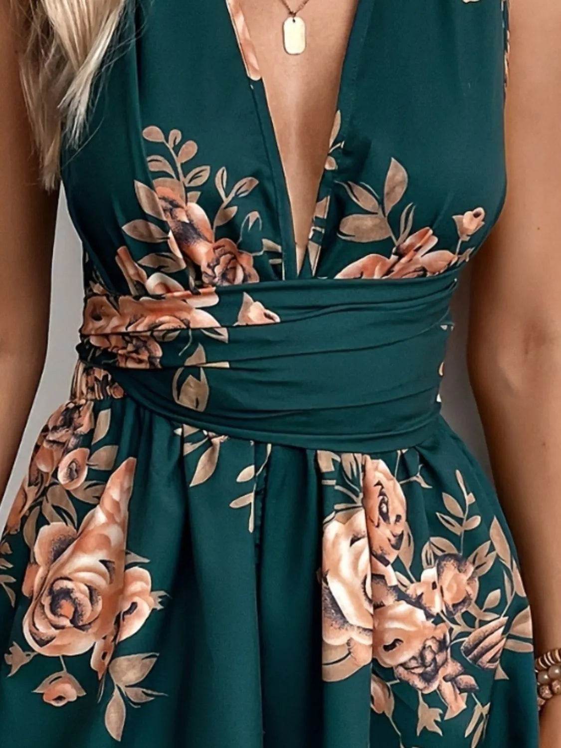 Crisscross Back Printed Romper - Purcell's Clothing Company