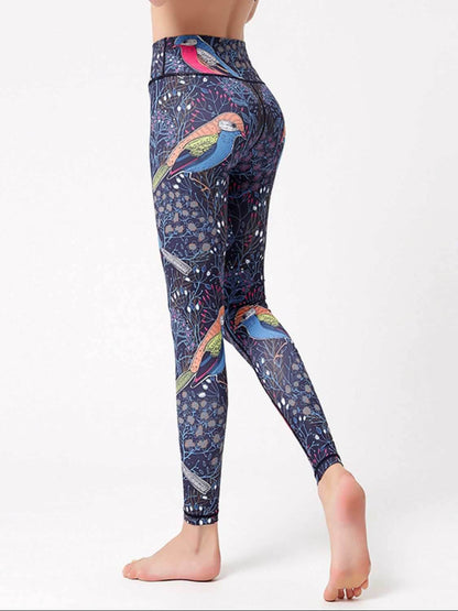 Printed High Waist Active Leggings - Purcell's Clothing Company