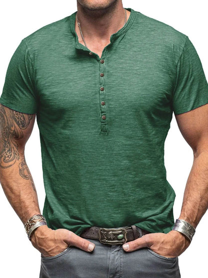 Casual Henley Short Sleeve Button Top - Purcell's Clothing Company