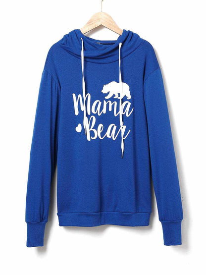 Drawstring Letter Graphic Long Sleeve Hoodie - Purcell's Clothing Company