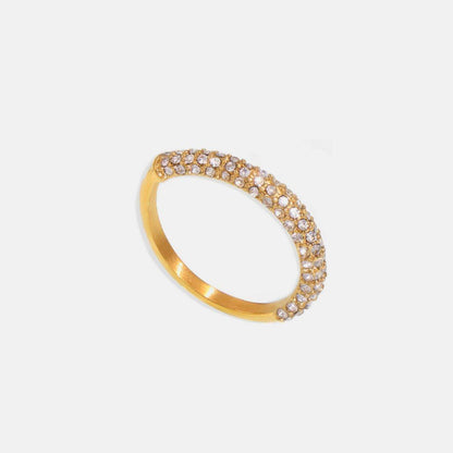 18K Gold-Plated Inlaid Zircon Ring - Purcell's Clothing Company