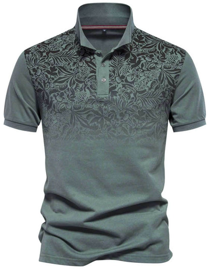Printed Collared Neck Short Sleeve Polo - Purcell's Clothing Company