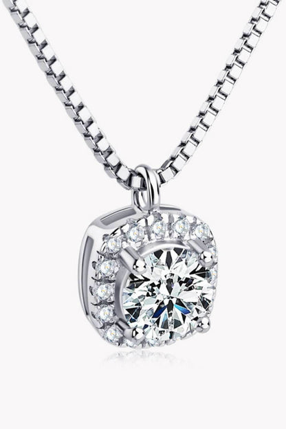 Moissanite Pendant Platinum-Plated Necklace - Purcell's Clothing Company