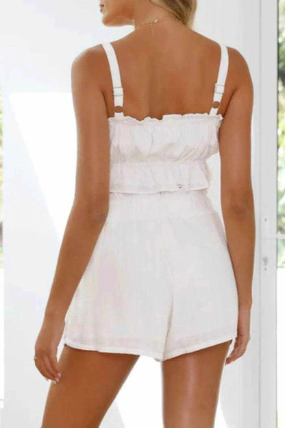 Ruffled Square Neck Cami and Shorts Set - Purcell's Clothing Company