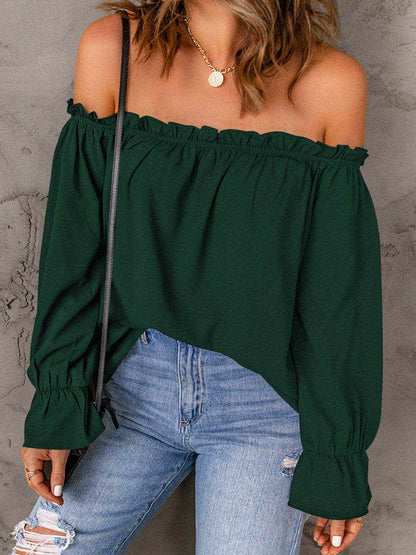 Off-Shoulder Flounce Sleeve Blouse - Purcell's Clothing Company