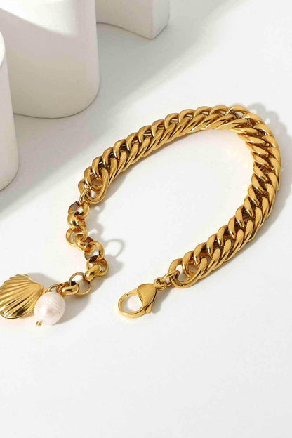 18K Gold-Plated Curb Chain Bracelet - Purcell's Clothing Company