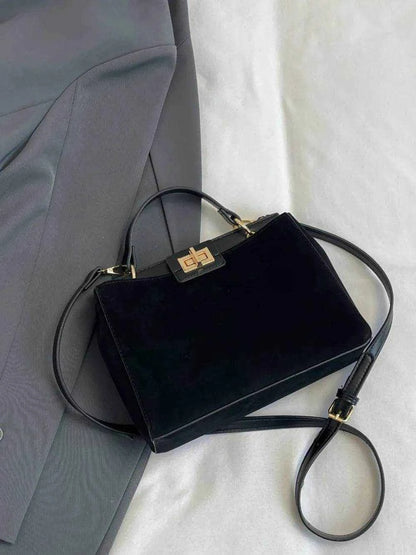 Solid Color Handbag with Removable Strap - Purcell's Clothing Company