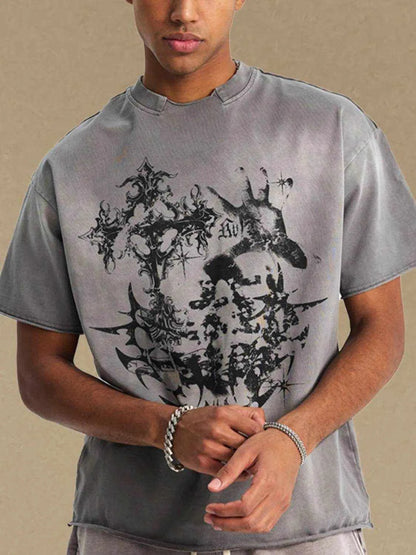 Graphic Round Neck Half Sleeve T-Shirt - Purcell's Clothing Company