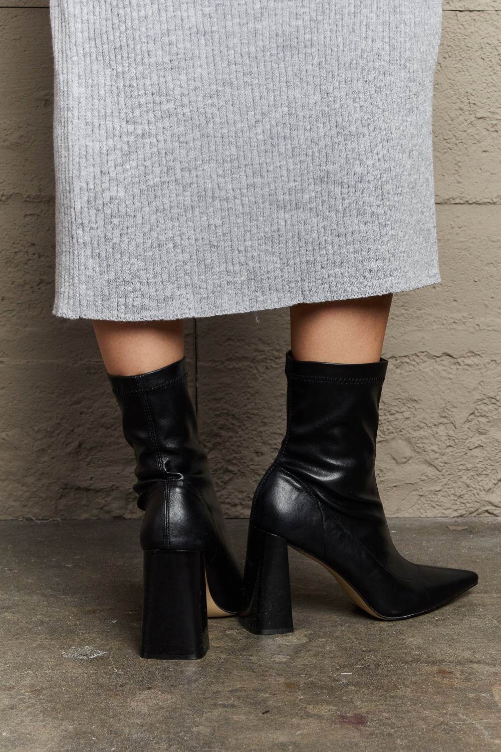 Weeboo Stacy Block Heel Sock Boots - Purcell's Clothing Company