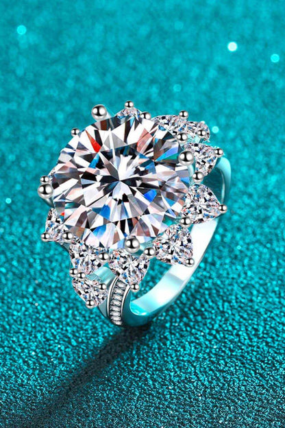 10 Carat Moissanite Flower-Shaped Ring - Purcell's Clothing Company