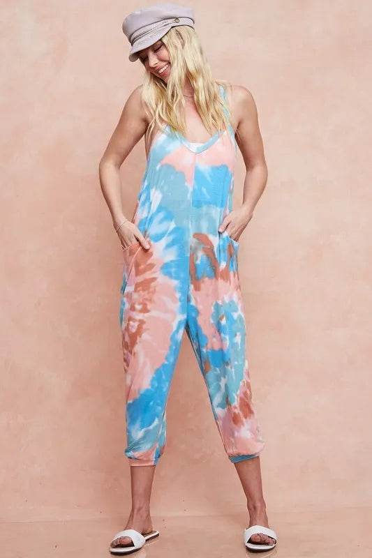 BiBi Tie Dye Knit Mid-length Casual Jumpsuit - Purcell's Clothing Company
