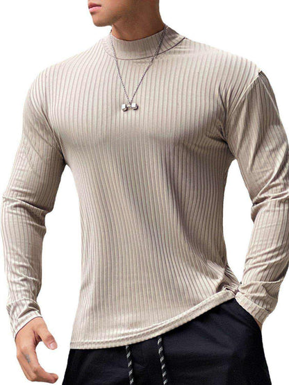 Mock Neck Long Sleeve T-Shirt - Purcell's Clothing Company