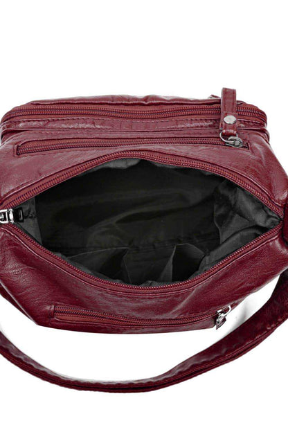 Multi-Pocket PU Leather Crossbody Bag - Purcell's Clothing Company