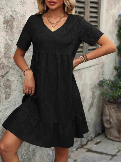 Ivy Lane V-Neck Short Sleeve Mini Dress - Purcell's Clothing Company