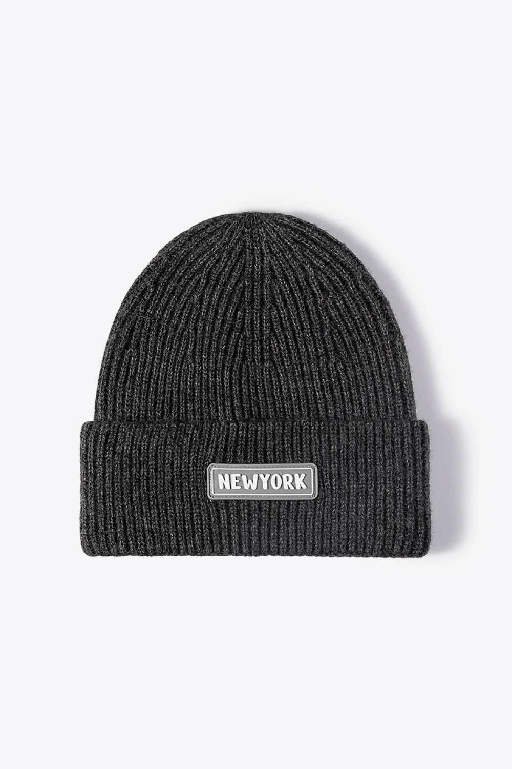NEWYORK Patch Rib-Knit Cuffed Beanie - Purcell's Clothing Company