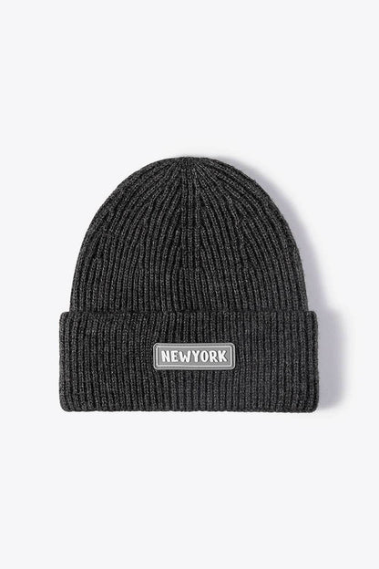 NEWYORK Patch Rib-Knit Cuffed Beanie - Purcell's Clothing Company