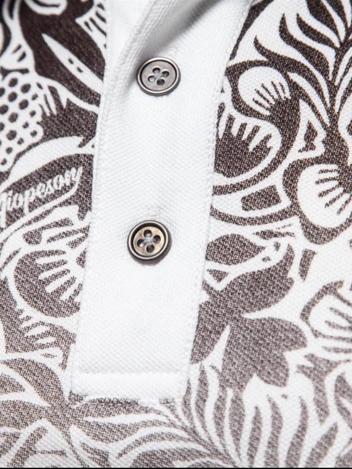 Printed Collared Neck Short Sleeve Polo - Purcell's Clothing Company