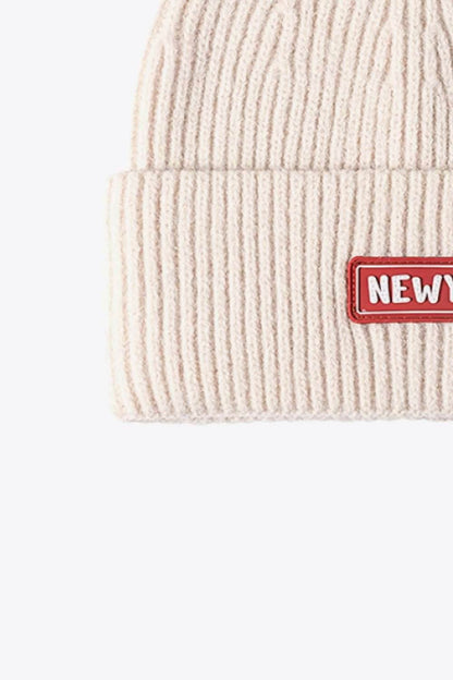 NEWYORK Patch Rib-Knit Cuffed Beanie - Purcell's Clothing Company