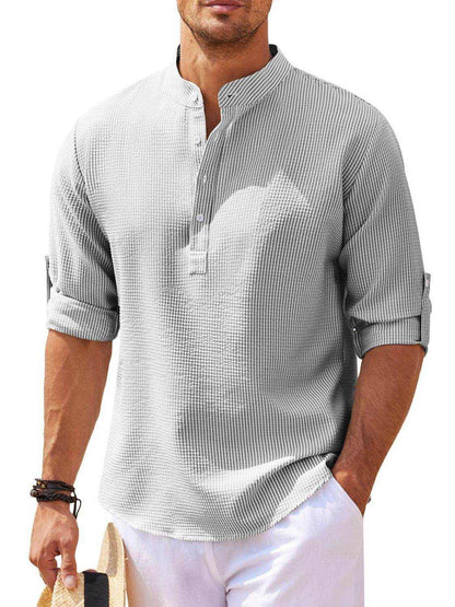 Half Button Long Sleeve Shirt - Purcell's Clothing Company