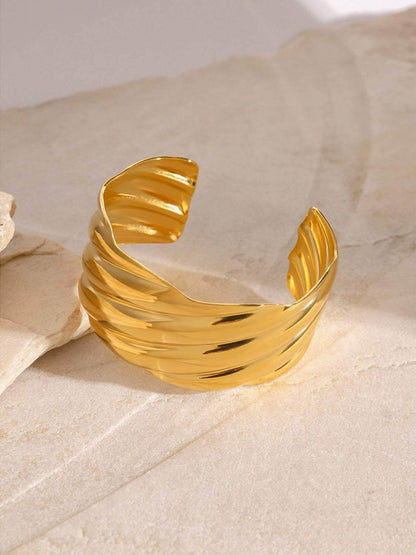 18K Gold-Plated Stainless Steel Open Ring - Purcell's Clothing Company