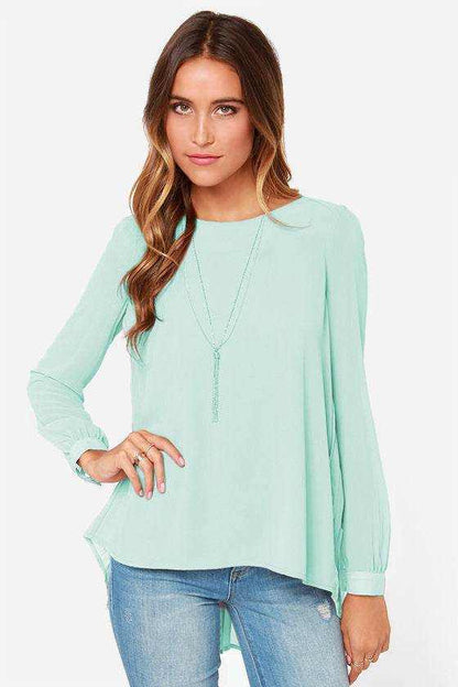 Ivy Lane Full Size Round Neck Back Pleated Blouse - Purcell's Clothing Company