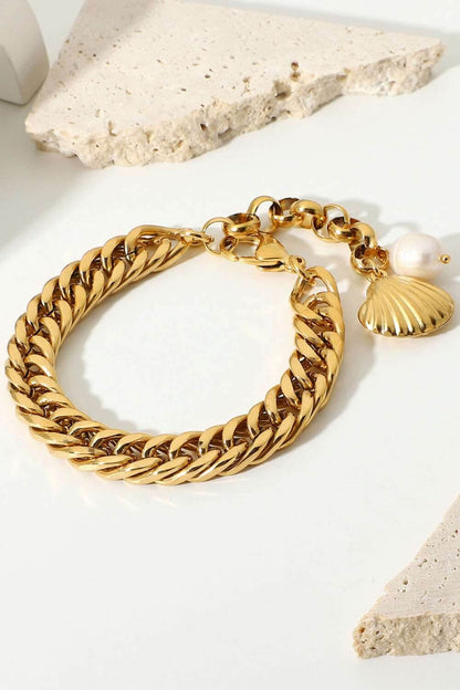 18K Gold-Plated Curb Chain Bracelet - Purcell's Clothing Company