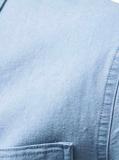 Collared Neck Long Sleeve Denim Shirt - Purcell's Clothing Company