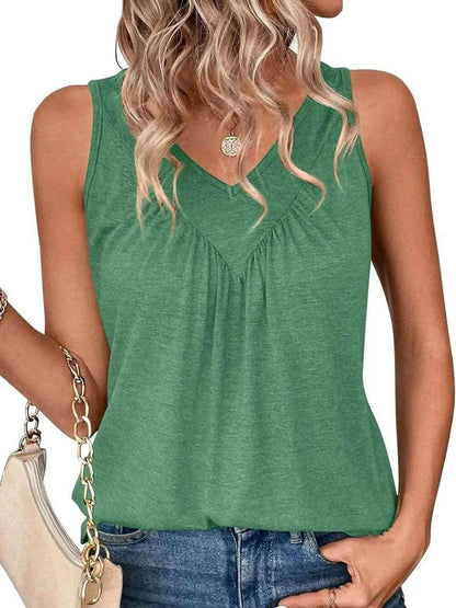 Ruched V-Neck Tank - Purcell's Clothing Company