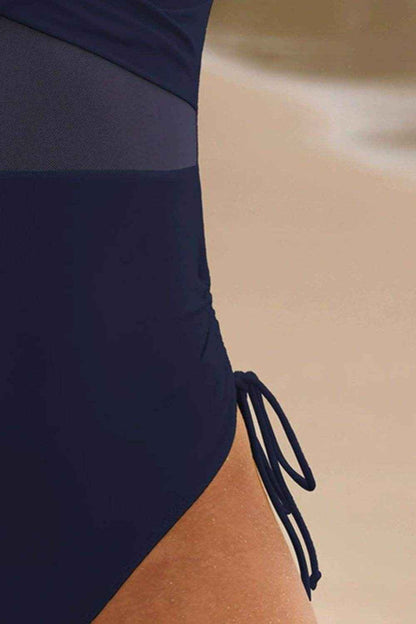 Drawstring Ruched V-Neck One-Piece Swimwear - Purcell's Clothing Company