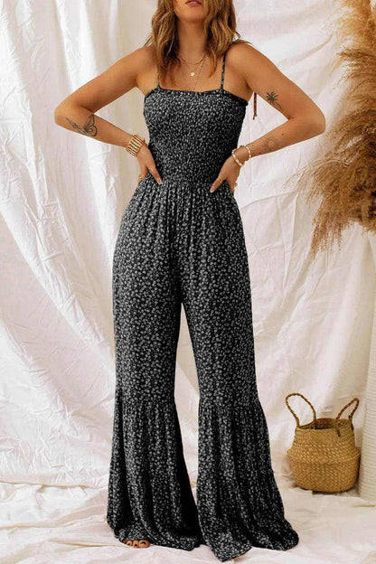Floral Spaghetti Strap Wide Leg Jumpsuit - Purcell's Clothing Company